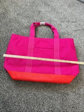 Banana Republic Nylon Bright Pink and Orange Canvas Tote Bag